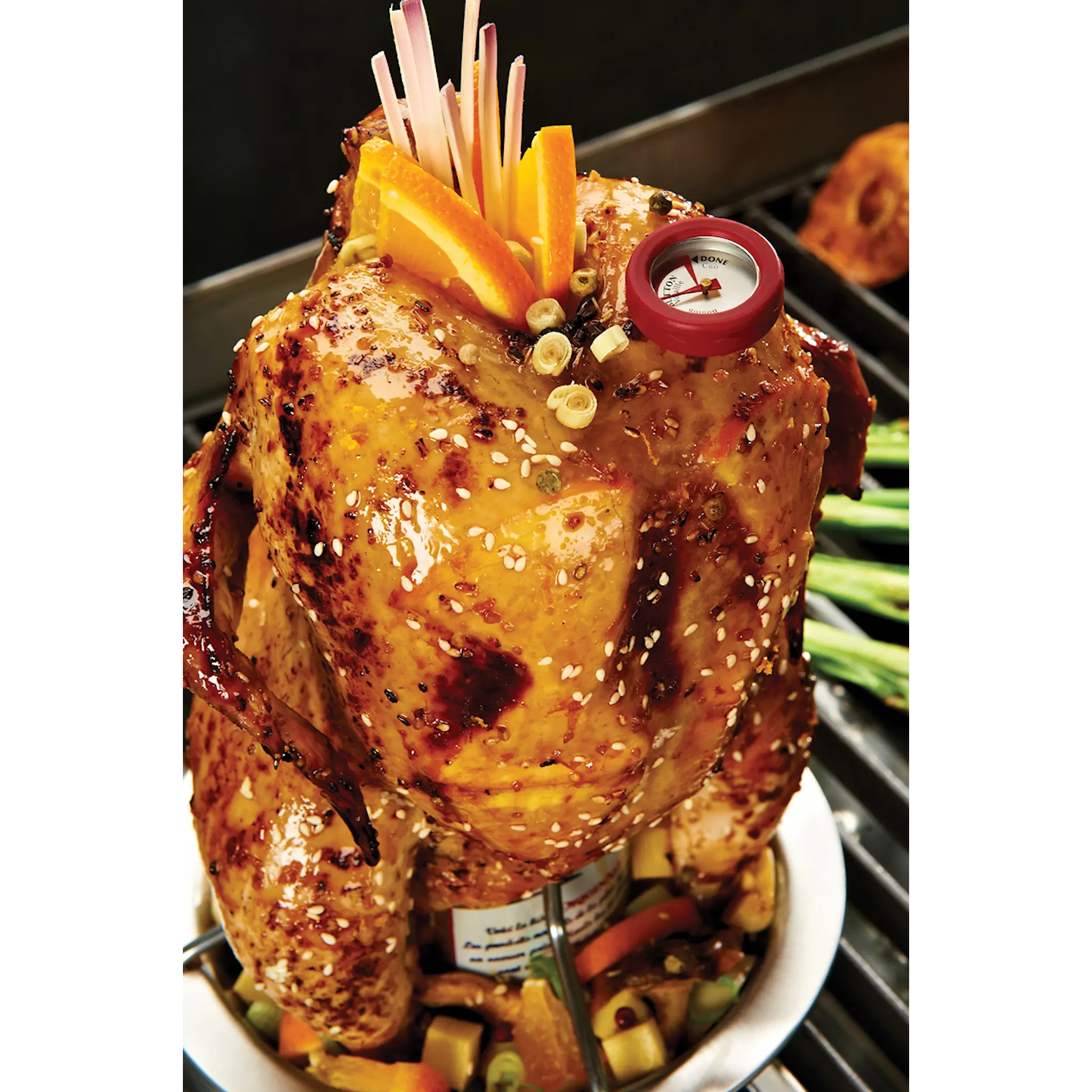 Broil King Kycklinghållare med Termometer Rostfri