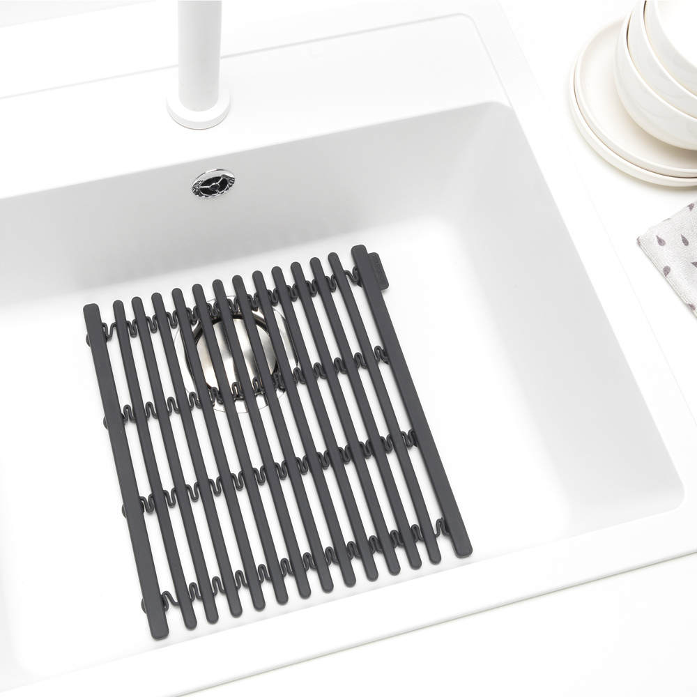 Brabantia SinkSide oppvaskmatte silikon 30x30 cm mørk grå