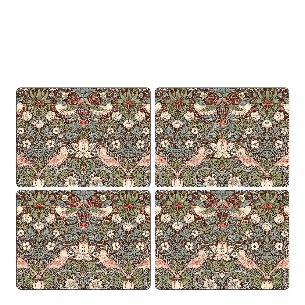 Strawberry Thief bordbrikke 30x40 cm 4 stk brun