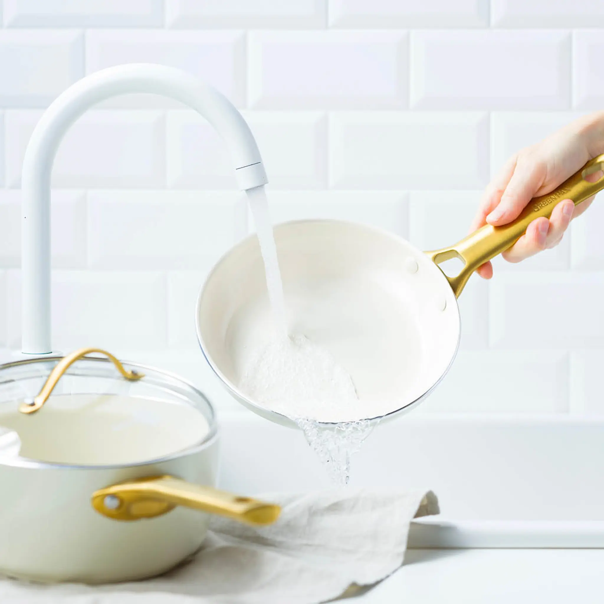 GreenPan Padova Reserve paistinpannusetti 20+26 cm Cream White