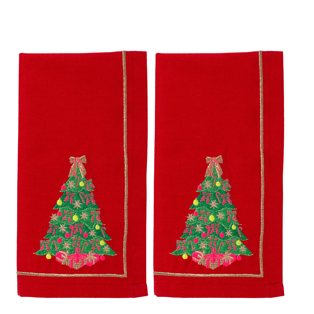 Vondels Santa's Favorites servett 45 cm 2-pack Julgran röd