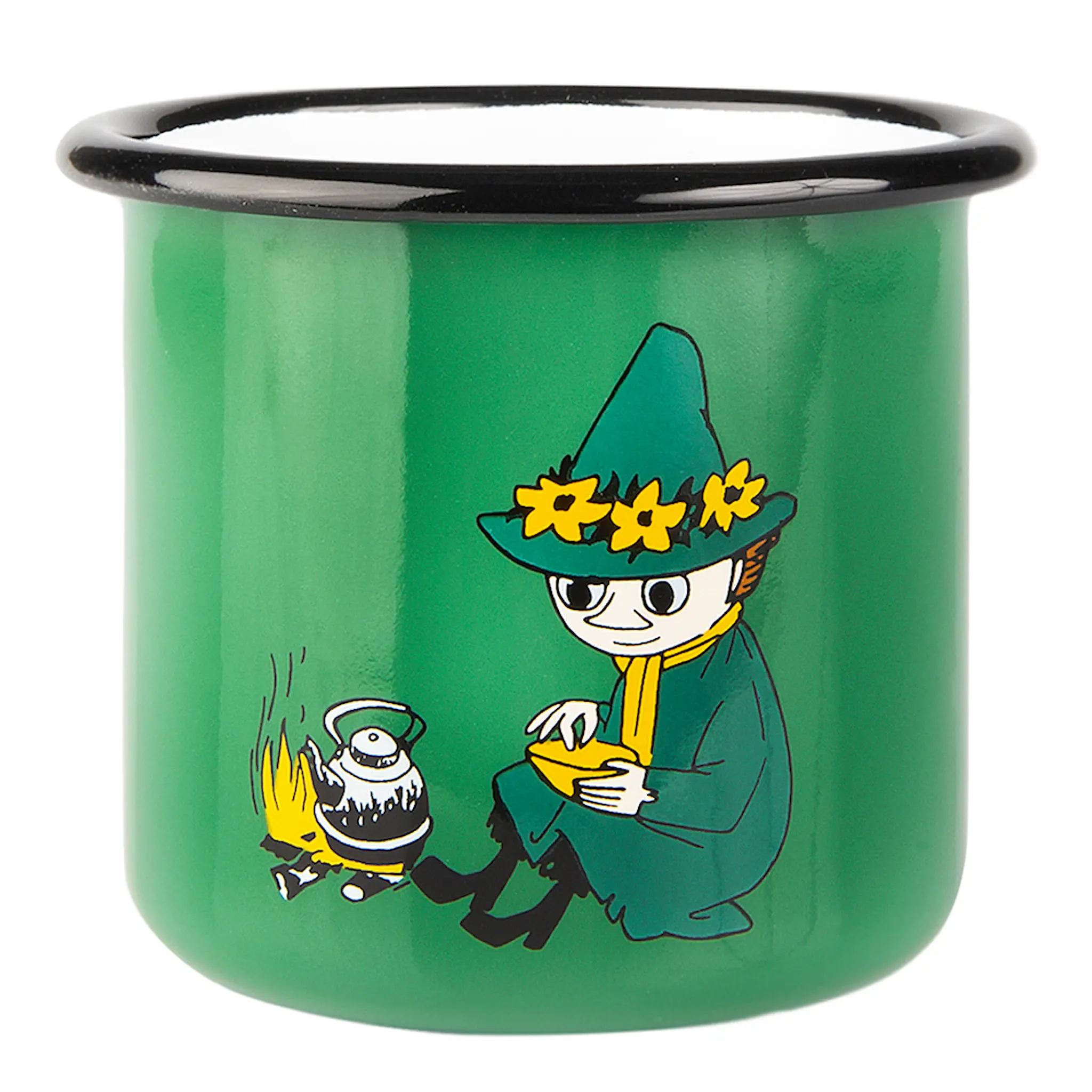 Muurla Mumin Emaljmugg Snusmumriken 37 cl Grön