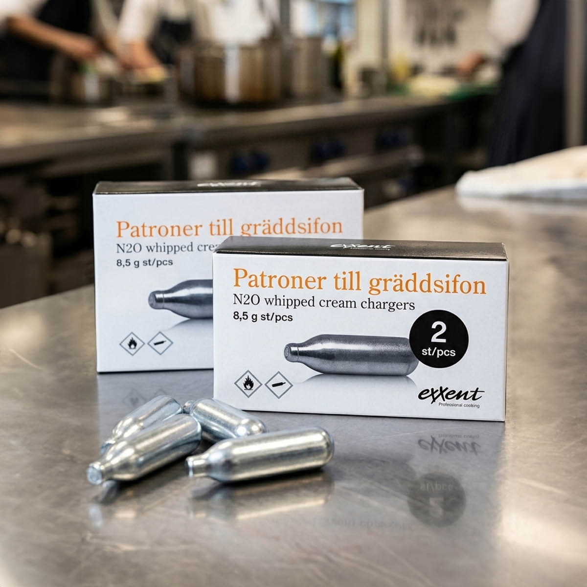 Exxent Patron till gräddsifon 8,5 g 2-pack