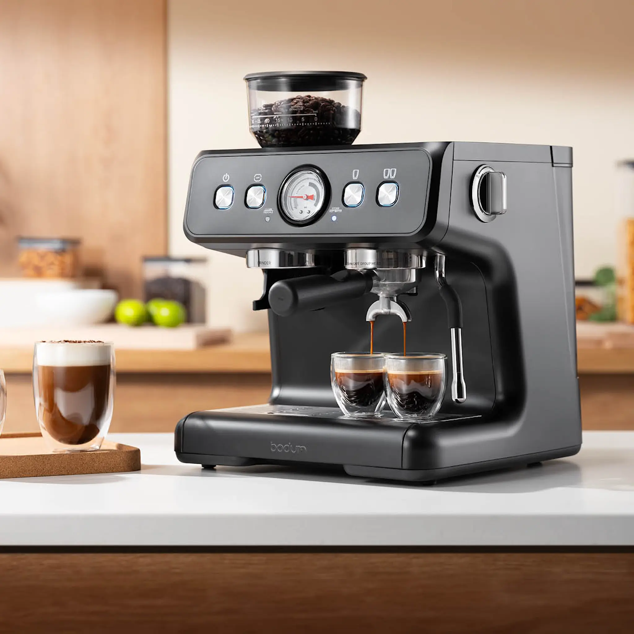 Bodum Bistro esspressomaskin 2,8L med kaffekvern svart