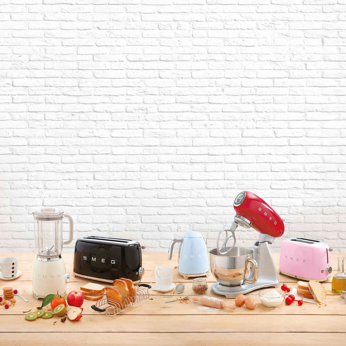 Smeg Brødrister TSF01 2 skiver rosa