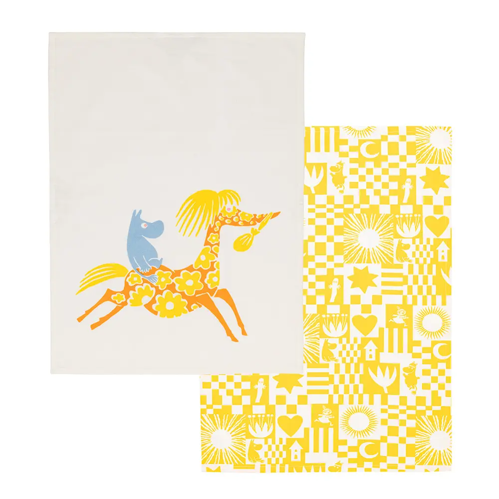 Muumi Keittiöpyyhe Juhlat 50x70 cm Keltainen