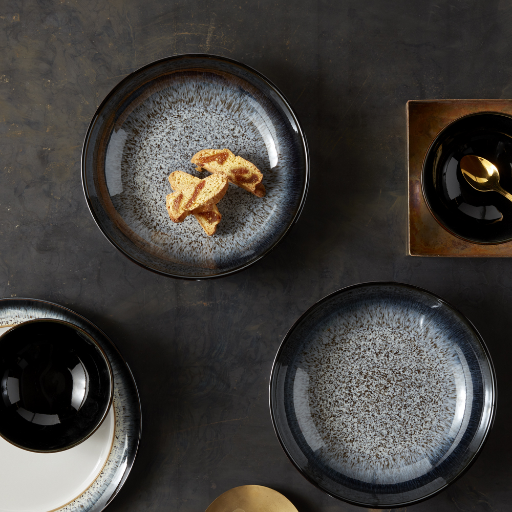 Denby Halo pastaskål 4 stk blå/svart