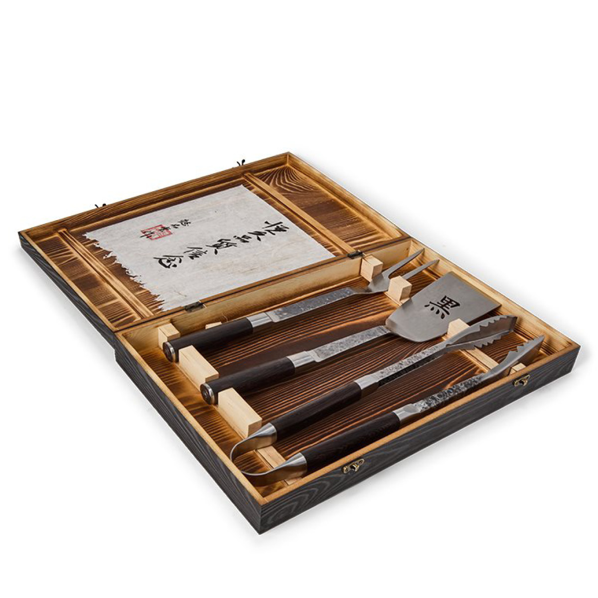 Satake Kuro BBQ Setti 3 osaa Ruskea/Ruostumaton