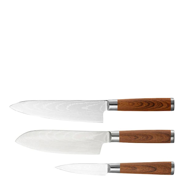 Knivset 3-pack kockkniv  köttkniv skalkniv