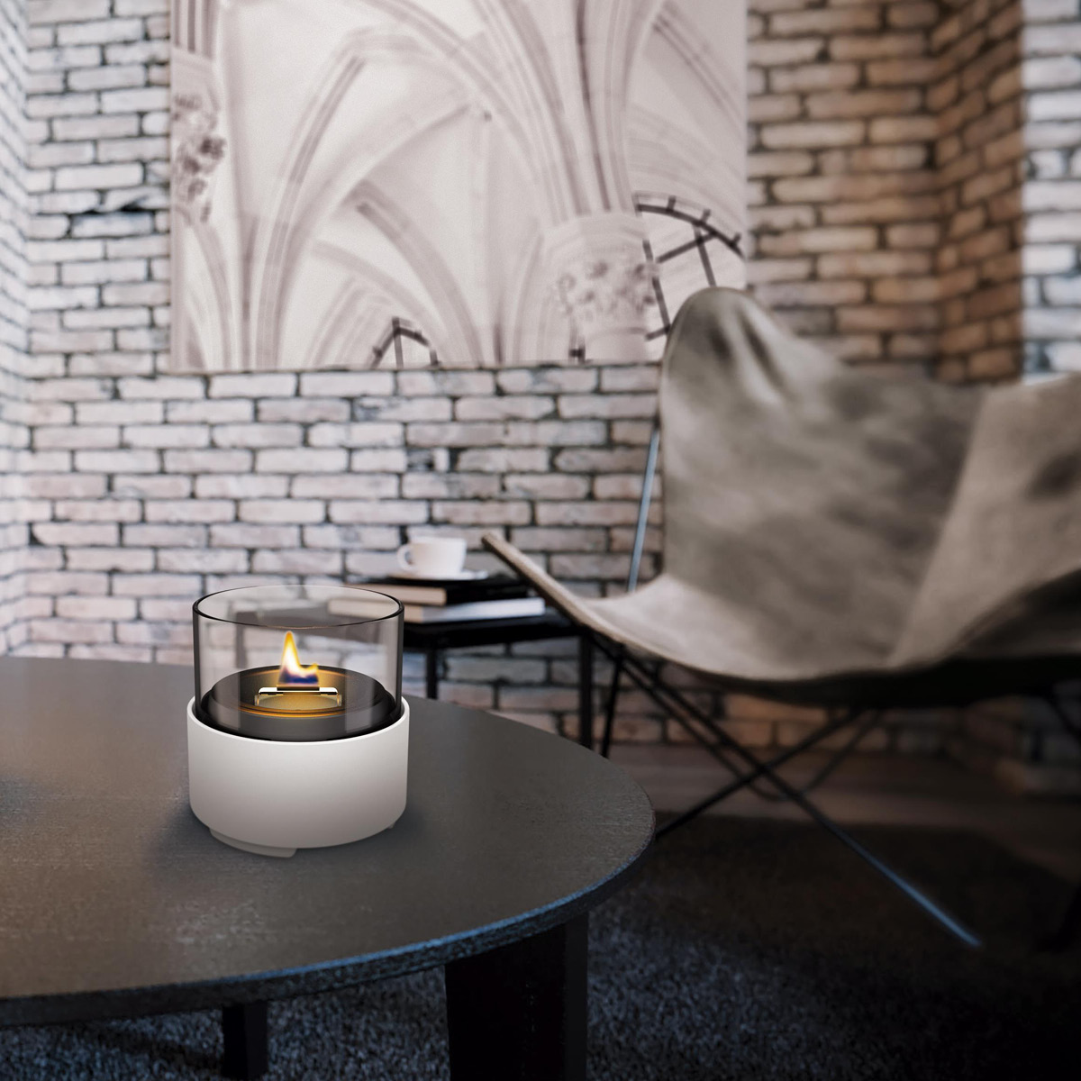 Tenderflame Ivy bordslykta 13 cm vit