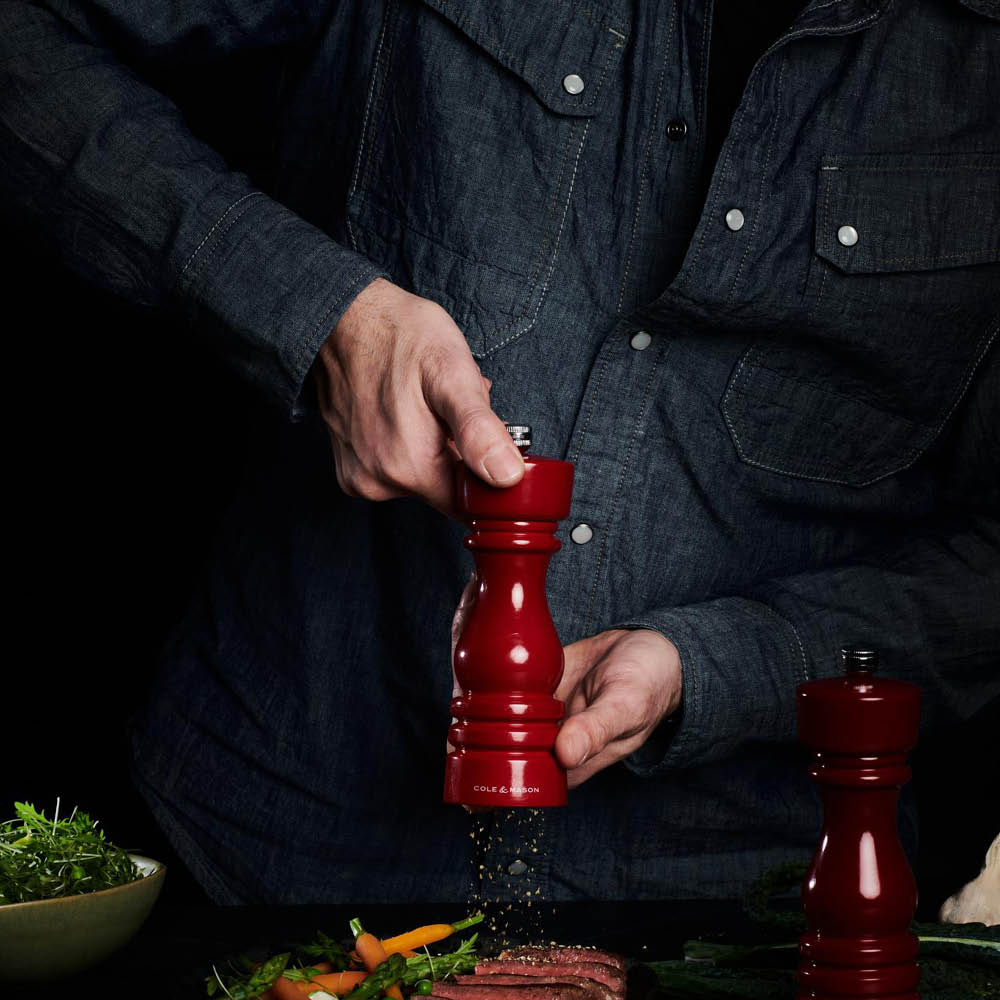 Cole & Mason London salt- og pepperkvern 18 cm 2 stk rød
