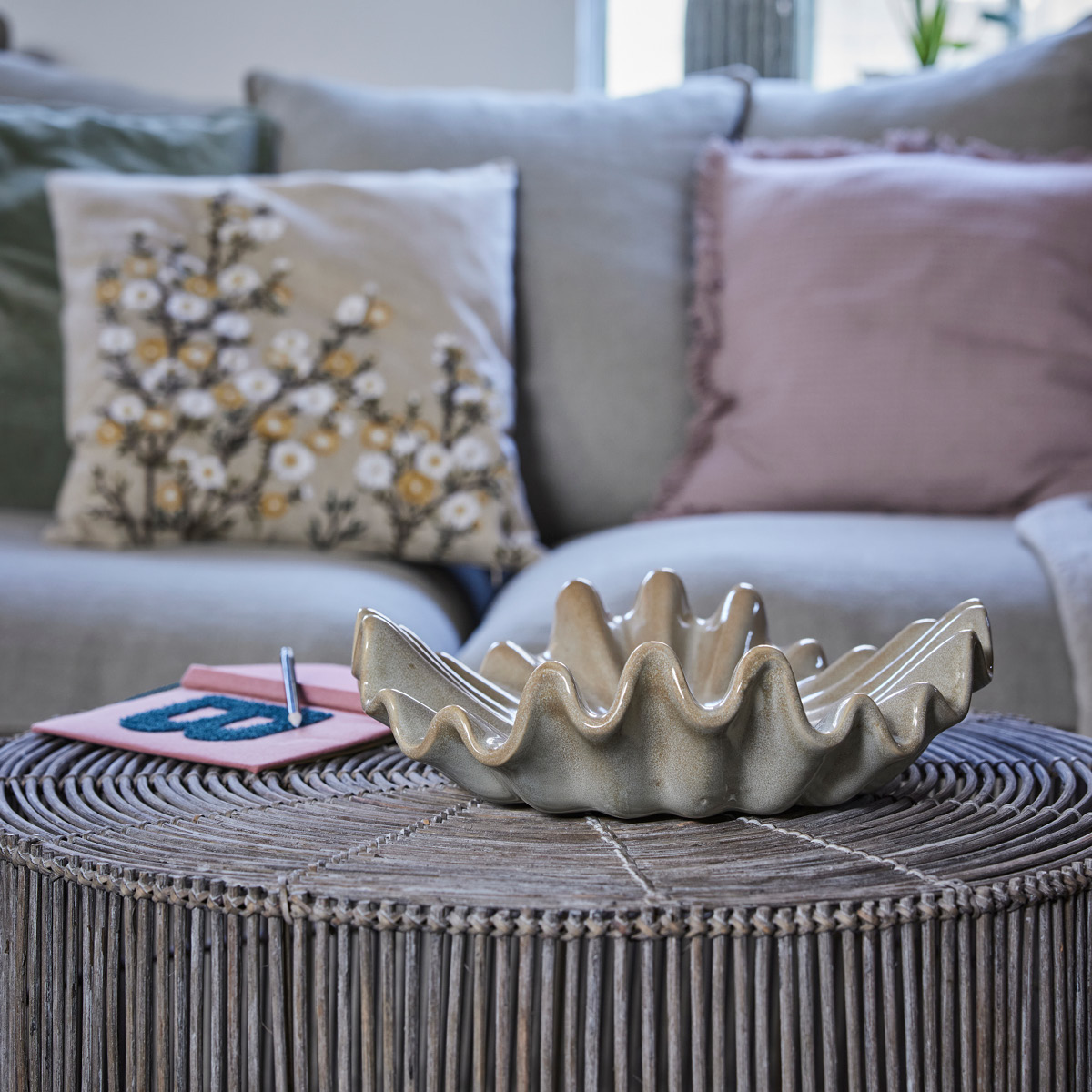 Lene Bjerre Viola skål 8,8x33,5 cm sand