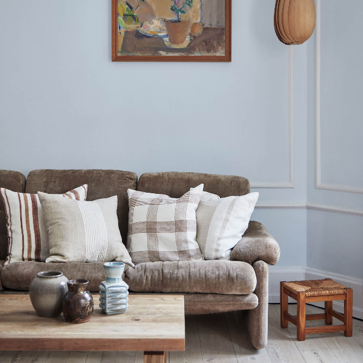 Tell Me More Colette kuddfodral linne 50x50 cm beige ränder