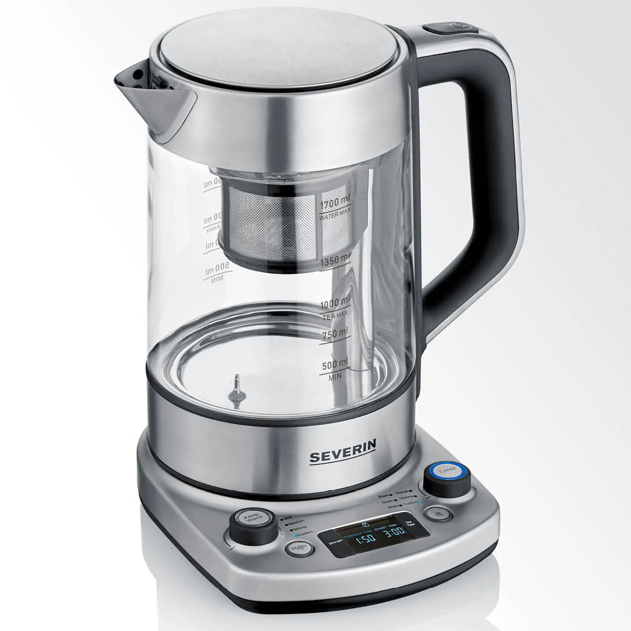 Severin Vattenkokare med lyftfunktion WK3422 3000W svart/silver