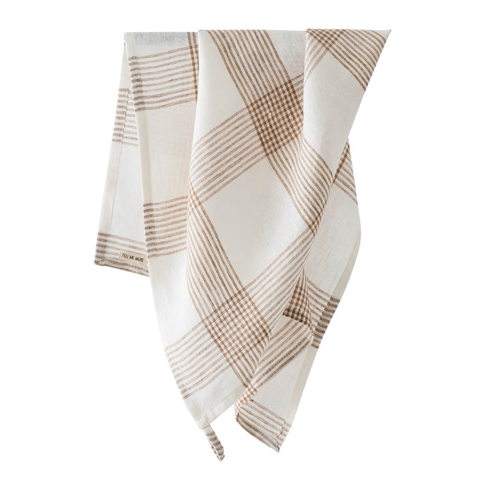 Tell Me More Odette kökshandduk linne 50x70 cm brun