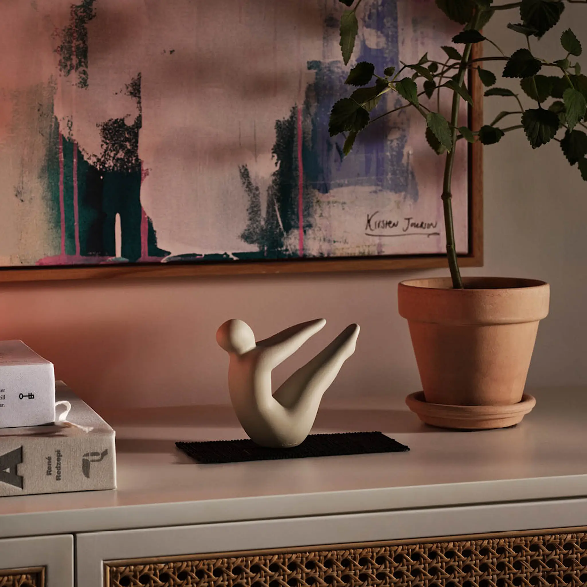 Design House Stockholm Lisa Larson Yoga No.2 figur 11 cm ljusgrå