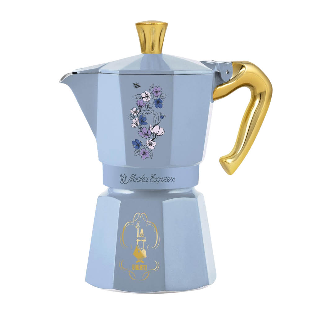 Bialetti Bridgerton Moka Express mokabryggare 6 koppar 27 cl blå/guld