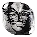 Golden Butterfly bricka med handtag 38 cm svartvit