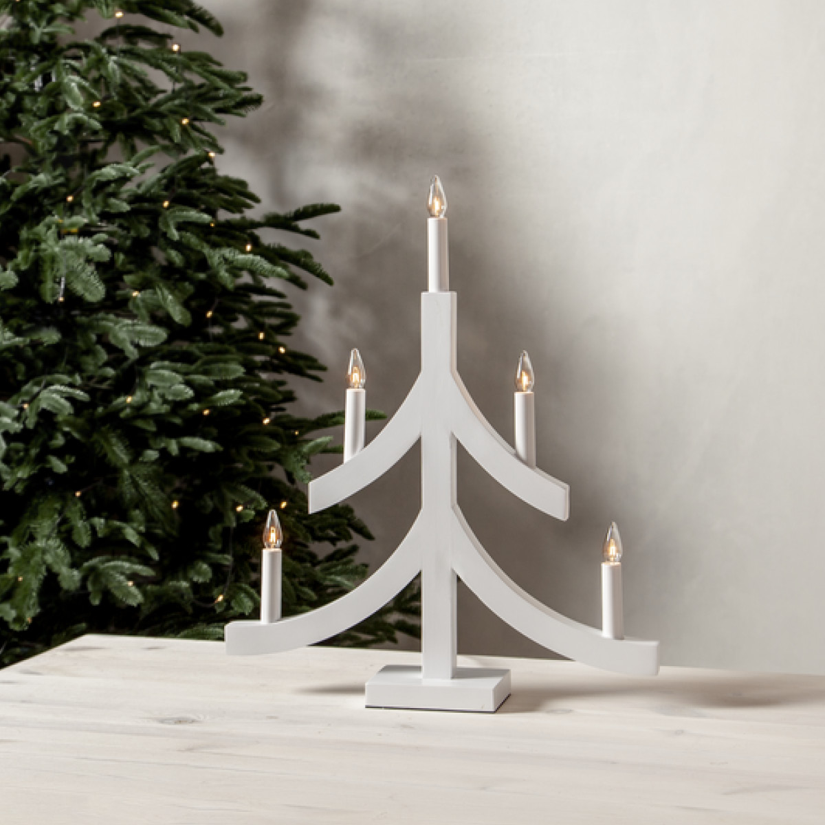Star Trading Pagod adventsstake gran 5 lys hvit