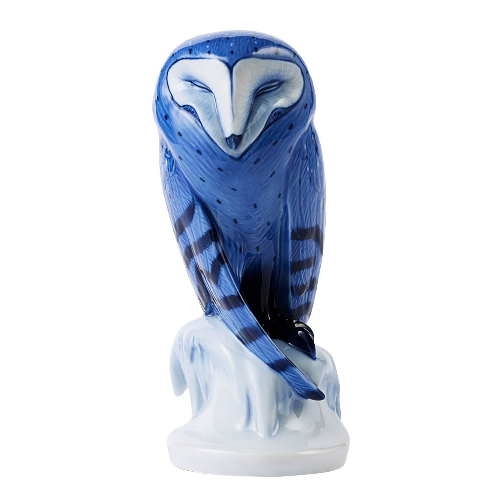 Royal Copenhagen - Figurines Pöllö figuuri 22 cm Sininen/Valkoinen