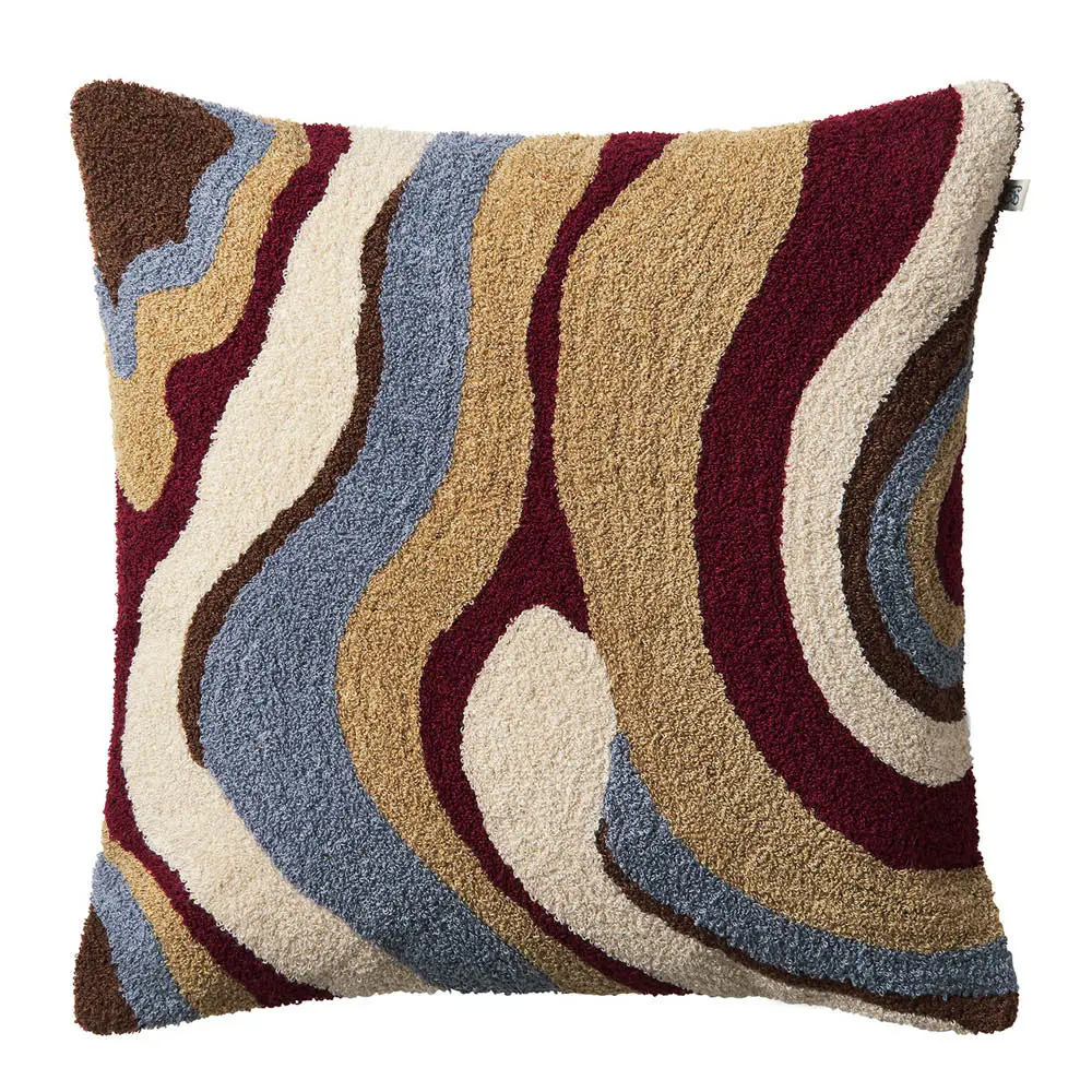 Sagar putetrekk lin/bomull 50x50 cm Multi/Dusty Blue/Ruby