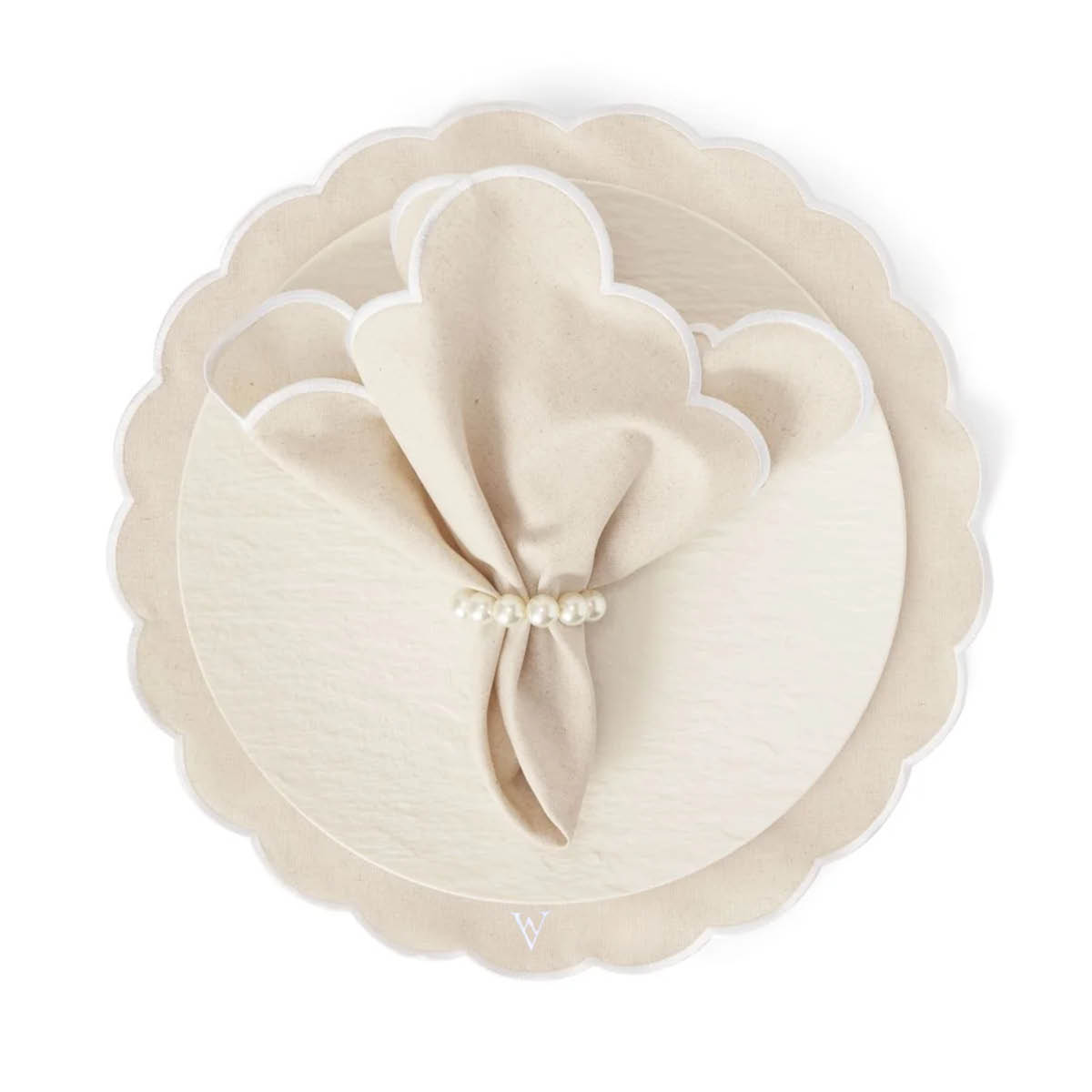 Von Norten Grace Scallop Pöytätabletti 42 cm 2 kpl Santorini