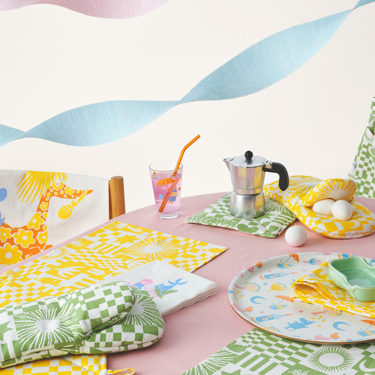 Moomin Arabia Mummi Fest gryteklut 23x23 cm 2 stk grønn