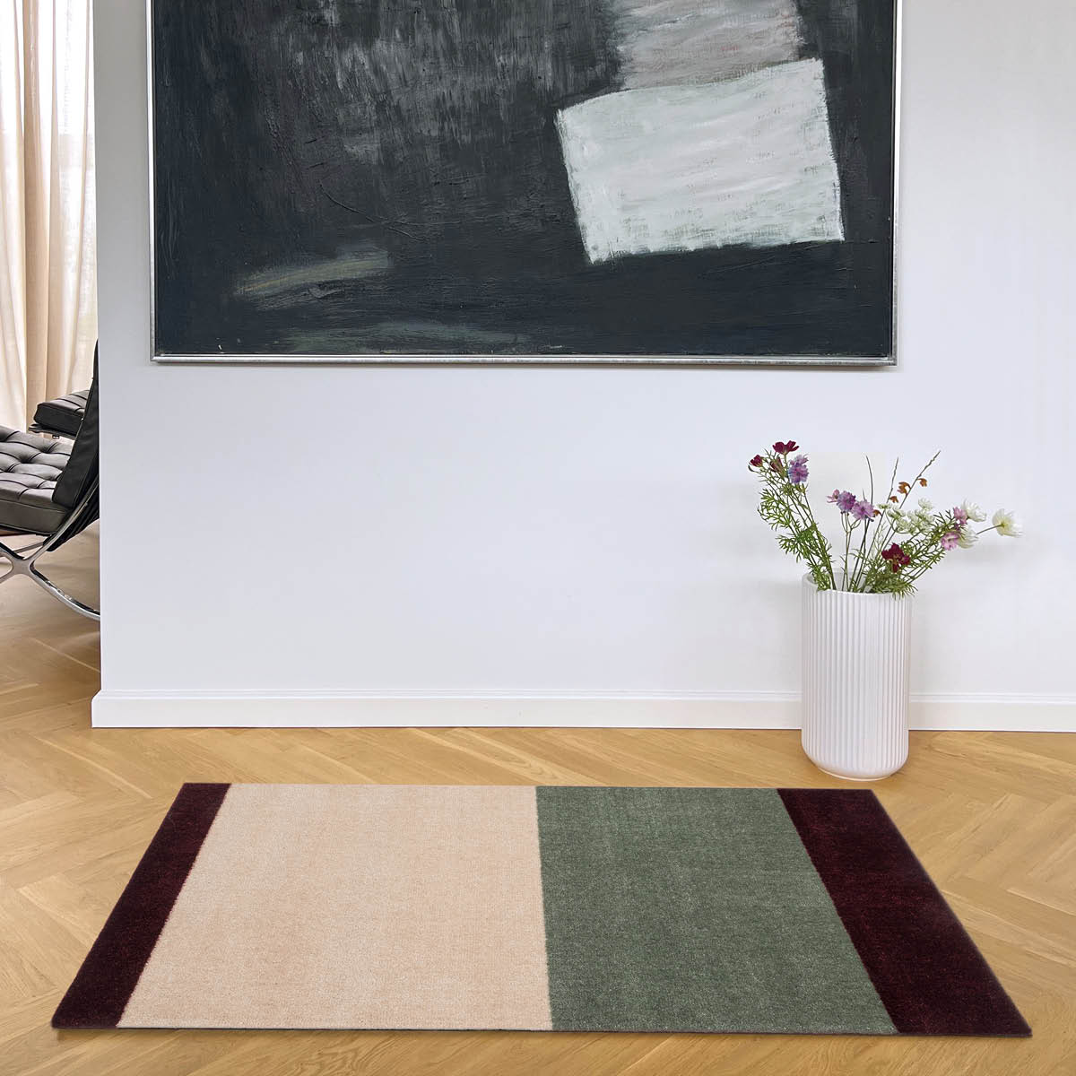 Tica Copenhagen Stripes Horizontally golvmatta 120x67 cm bordeaux/grön/ivory