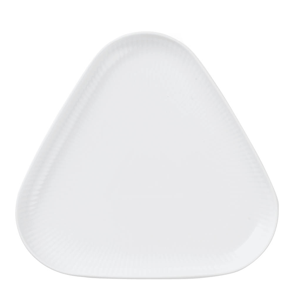 Royal Copenhagen - White Fluted kolmikulmainen lautanen 23 cm
