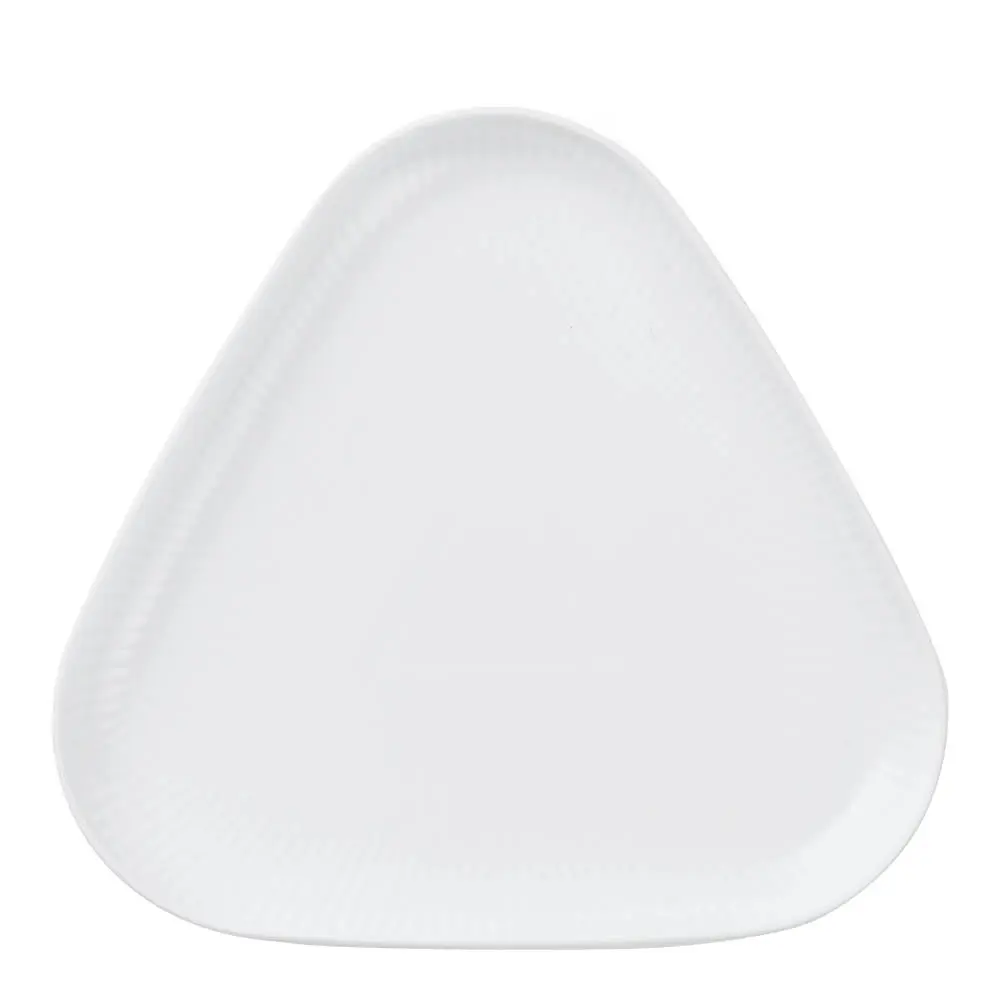 White Fluted kolmikulmainen lautanen 23 cm