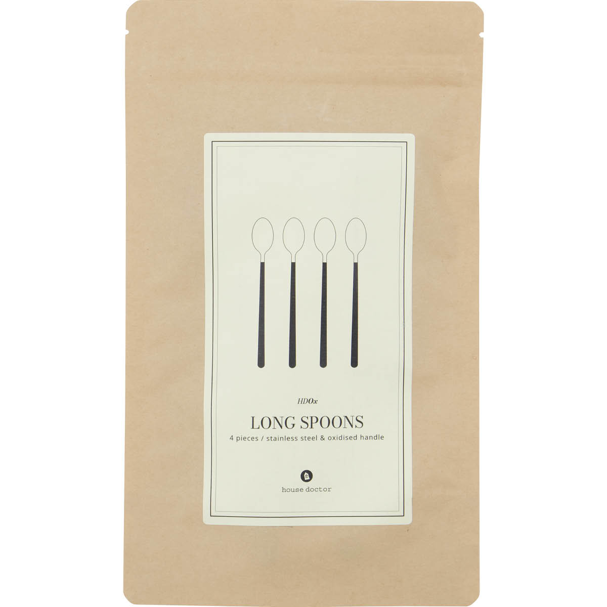 House Doctor Ox lång sked 19,5 cm 4-pack svart/stål