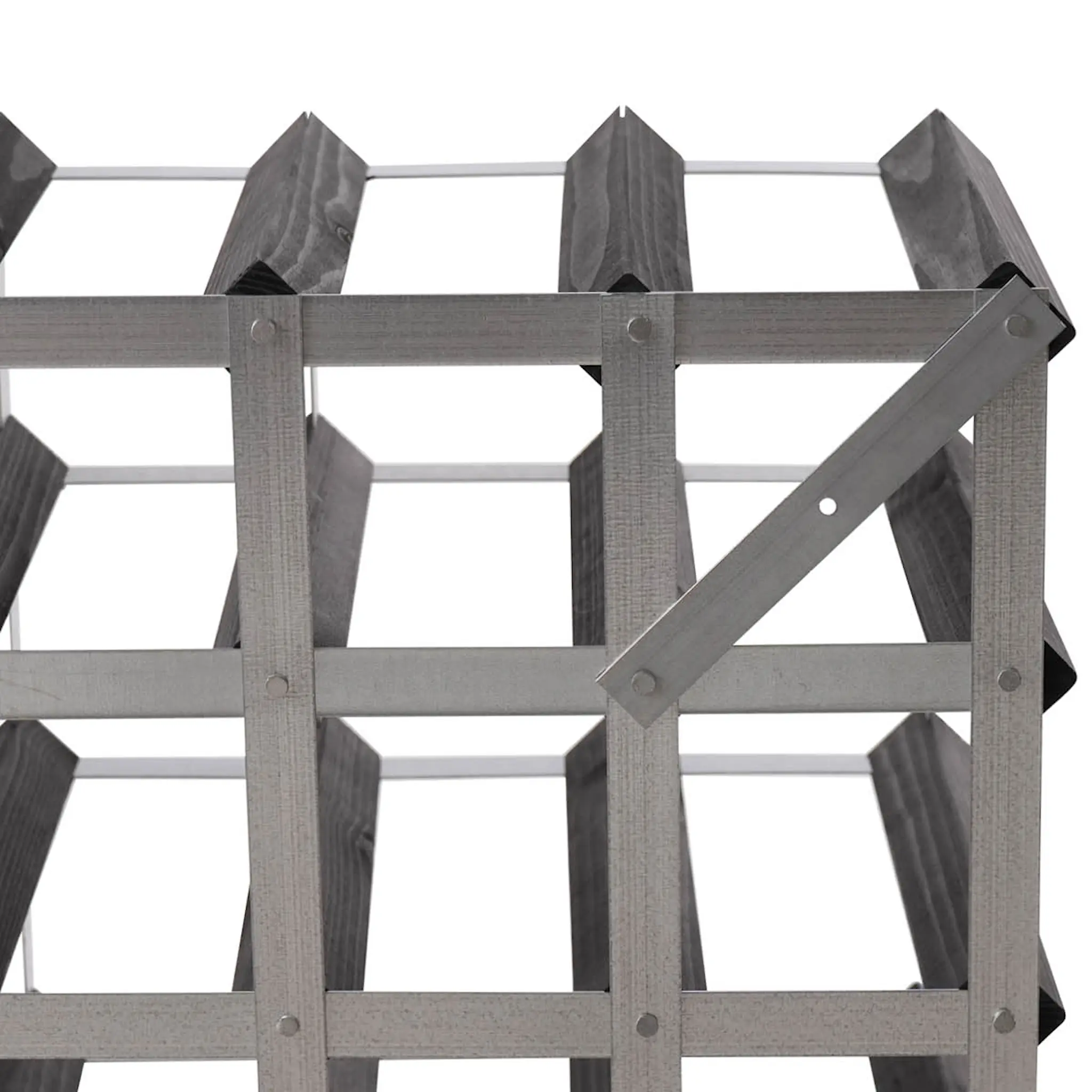 Traditional Wine Rack Vinställ 30 flaskor monterad svart