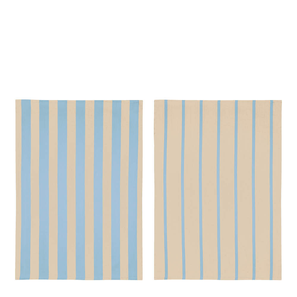 Mette Ditmer Stripes kökshandduk 70x50 cm 2-pack ljusblå