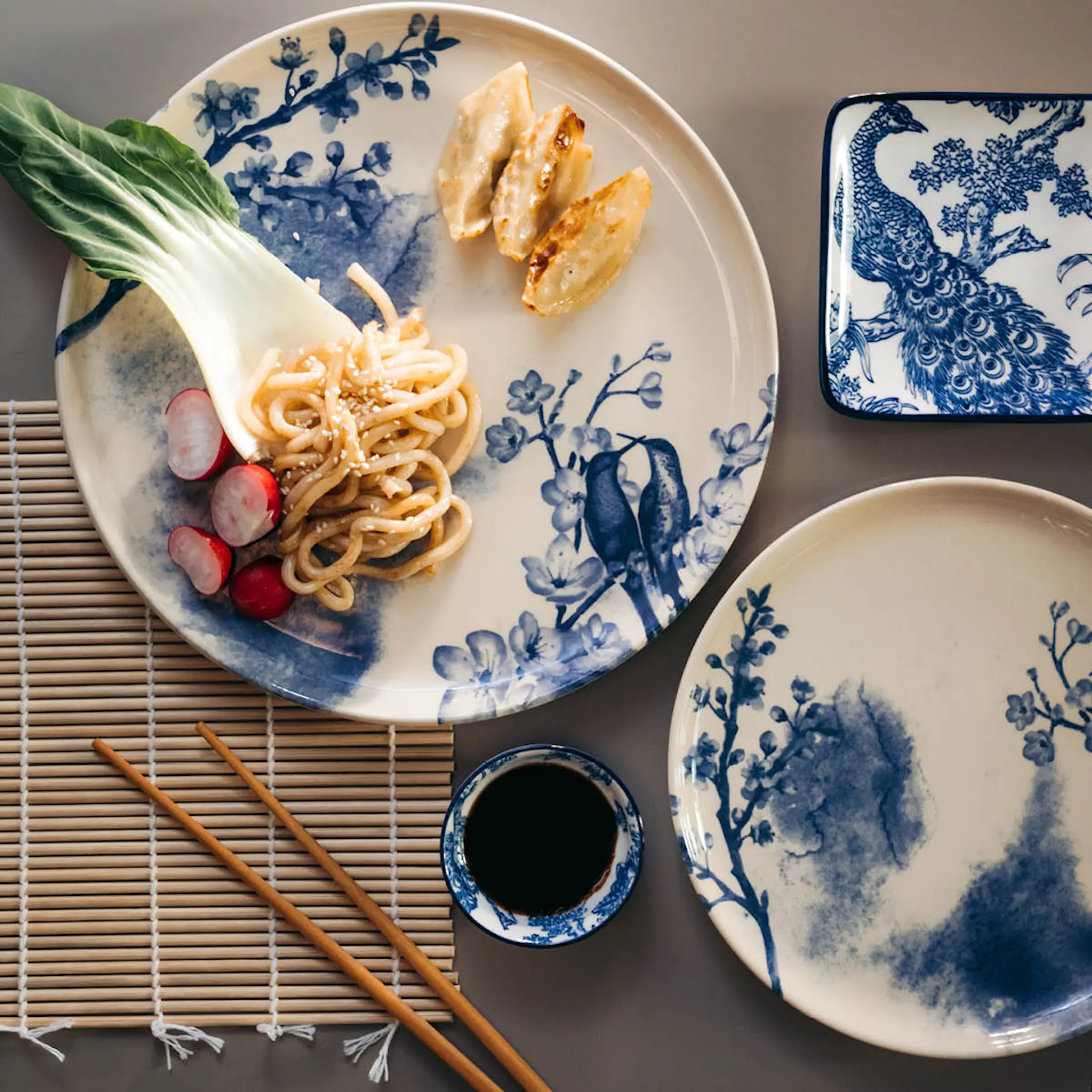 Stiernholm Yan asjett 22 cm beige/blå