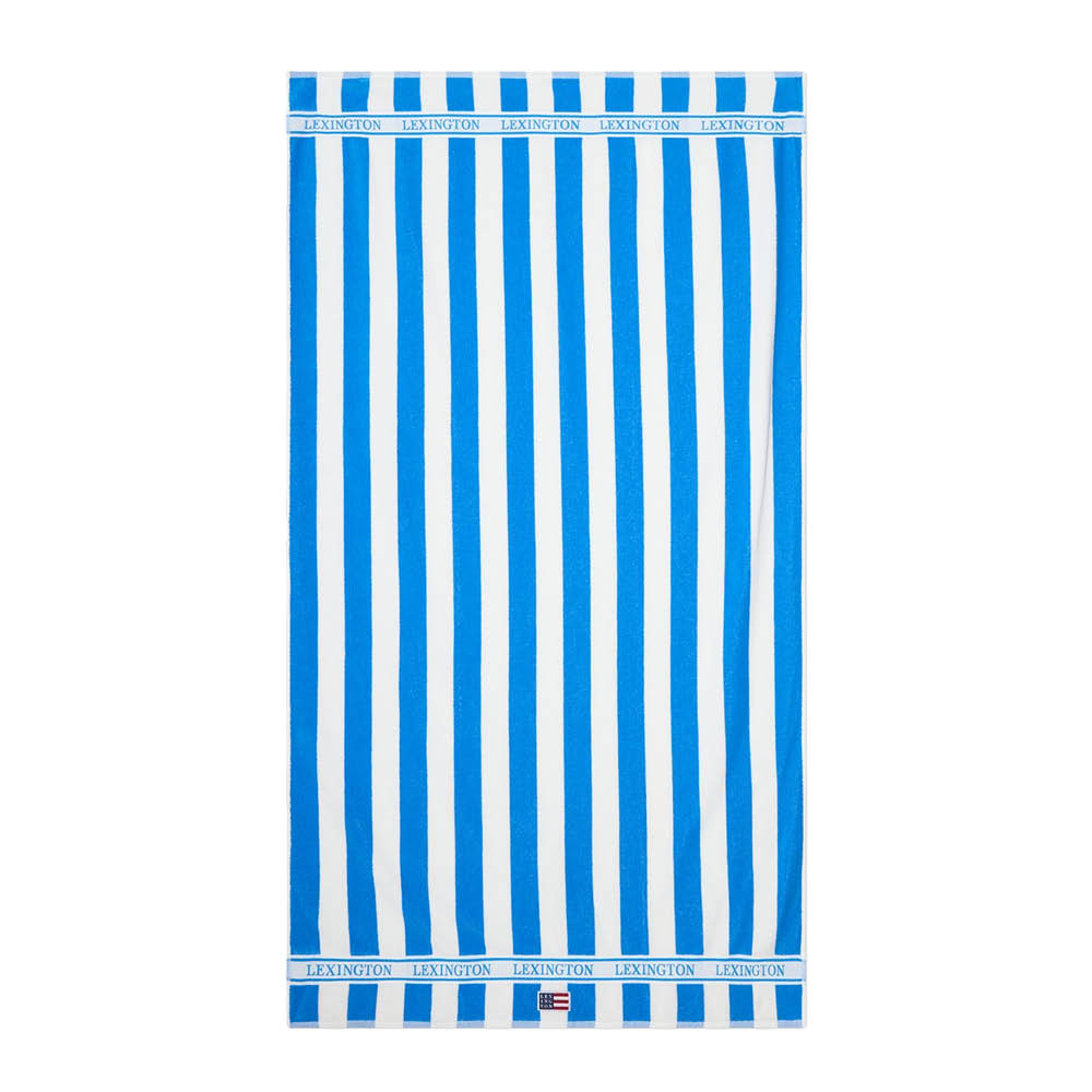 Lexington Rantapyyhe 180x100 cm Sininen/Valkoinen