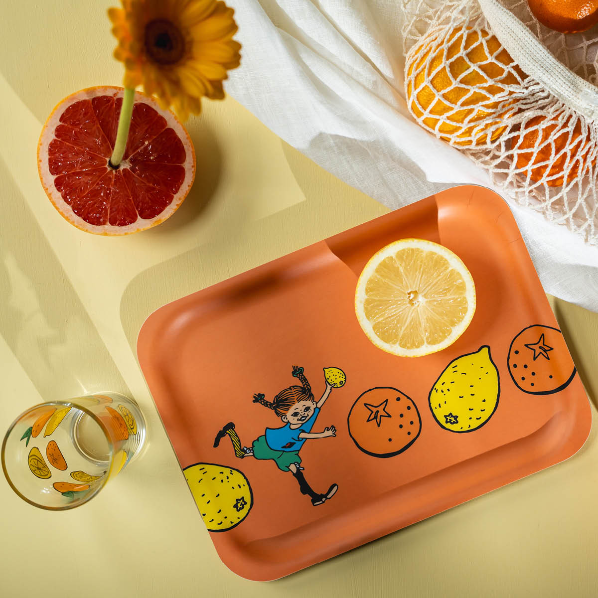Muurla Peppi Tarjotin lemonadi 27x20 cm Oranssi