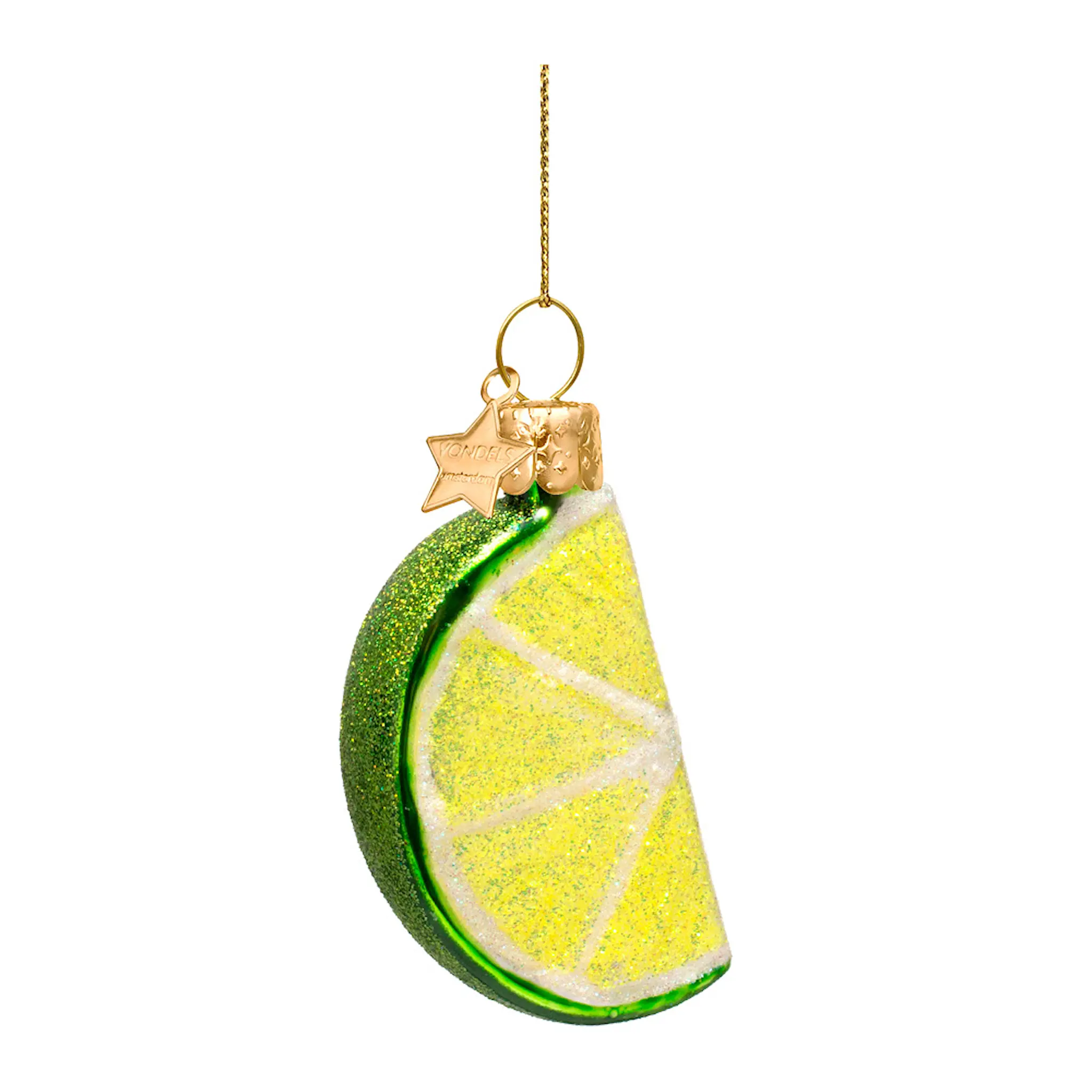 Vondels CocktailClub julhänge i glas 6 cm Limeskiva grön