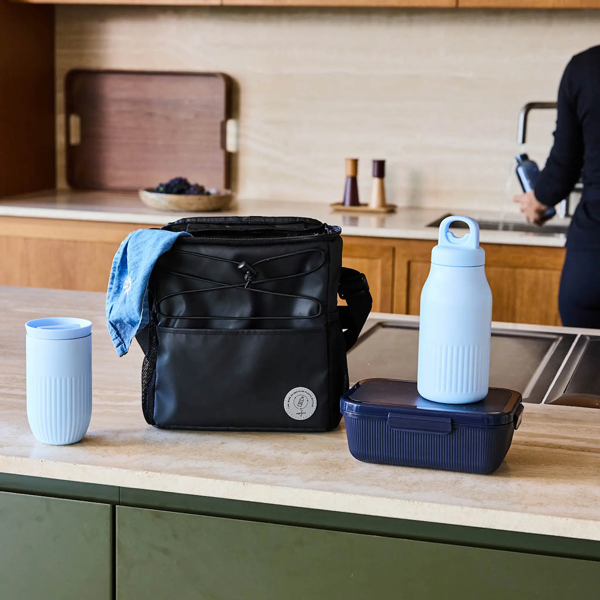 Sagaform Tina matboks 1L blå