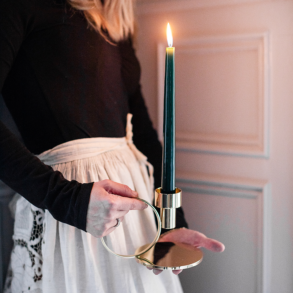 Hilke Herregårdslys 30 cm 6 stk mørk grønn