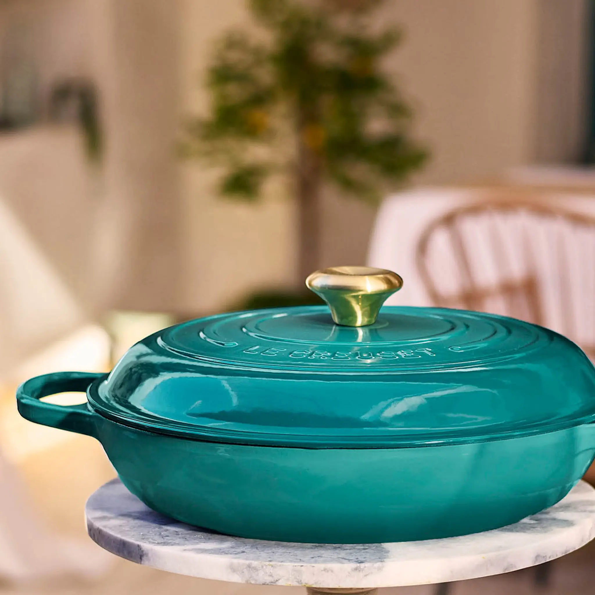 Le Creuset Signature buffétgryta gjutjärn 30 cm 3,5 L Bleu Riviera
