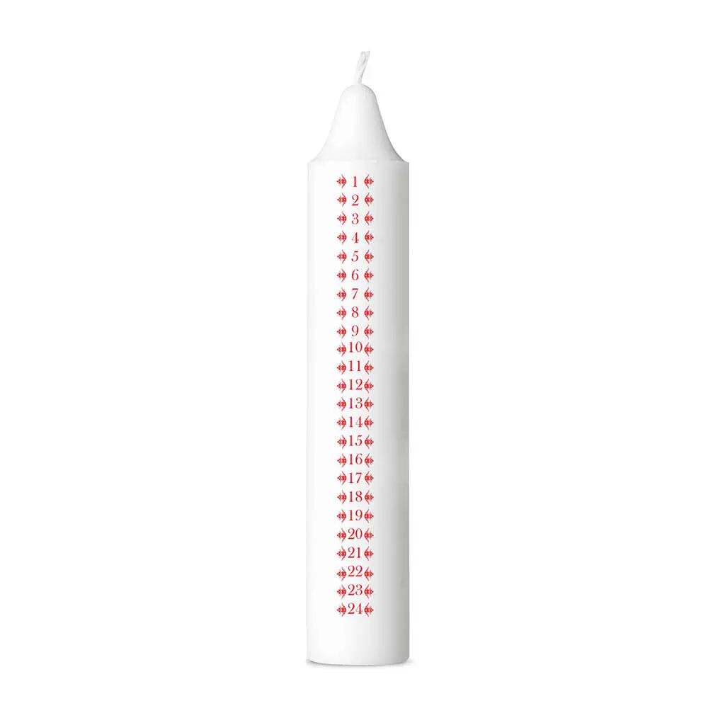 Gille kalenderlys Allmoge 1-24 27 cm rød