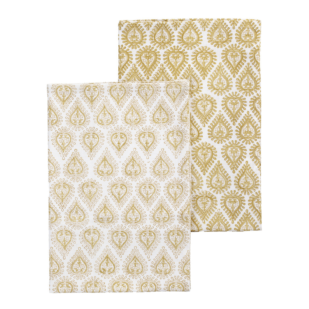 Chamois Kalini kökshandduk 50x70 cm 2-pack yellow olive