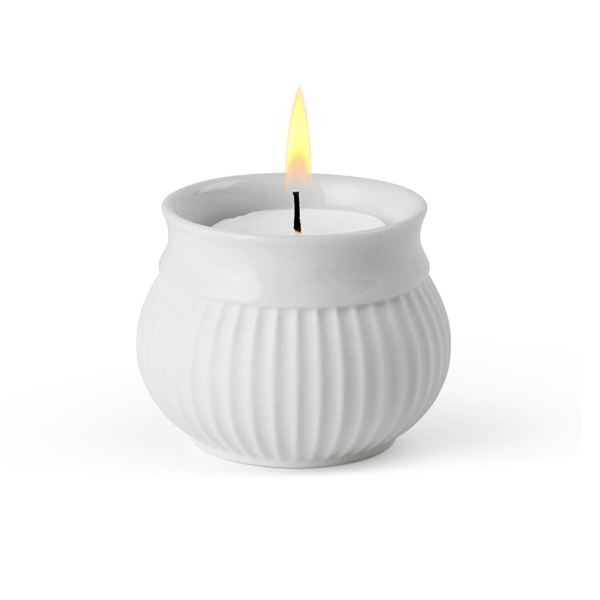 Lyngby Porcelæn Curve Ljuslykt 6,5 cm Vit