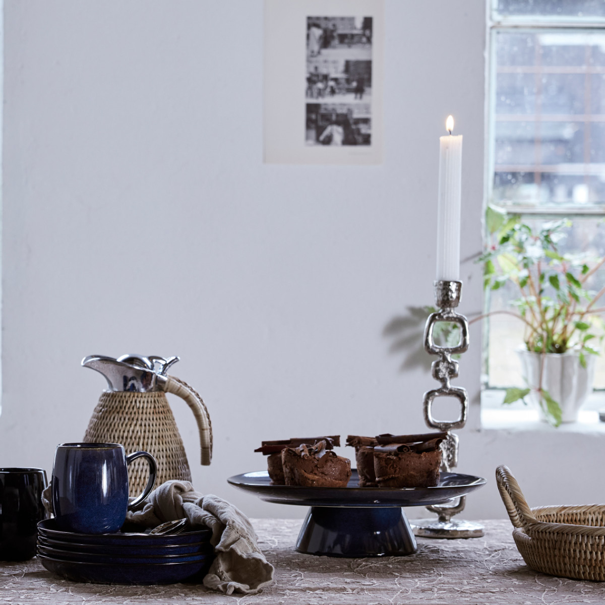 Lene Bjerre Lavillia ljusstake 40,5 cm silver