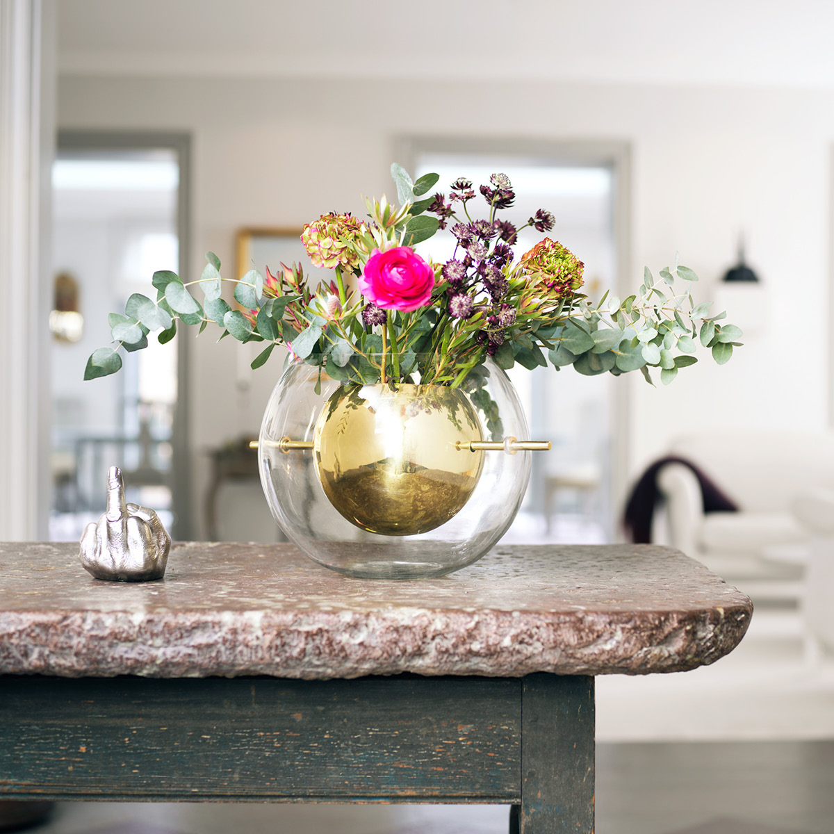 Klong Alba vase rund 30 cm messing