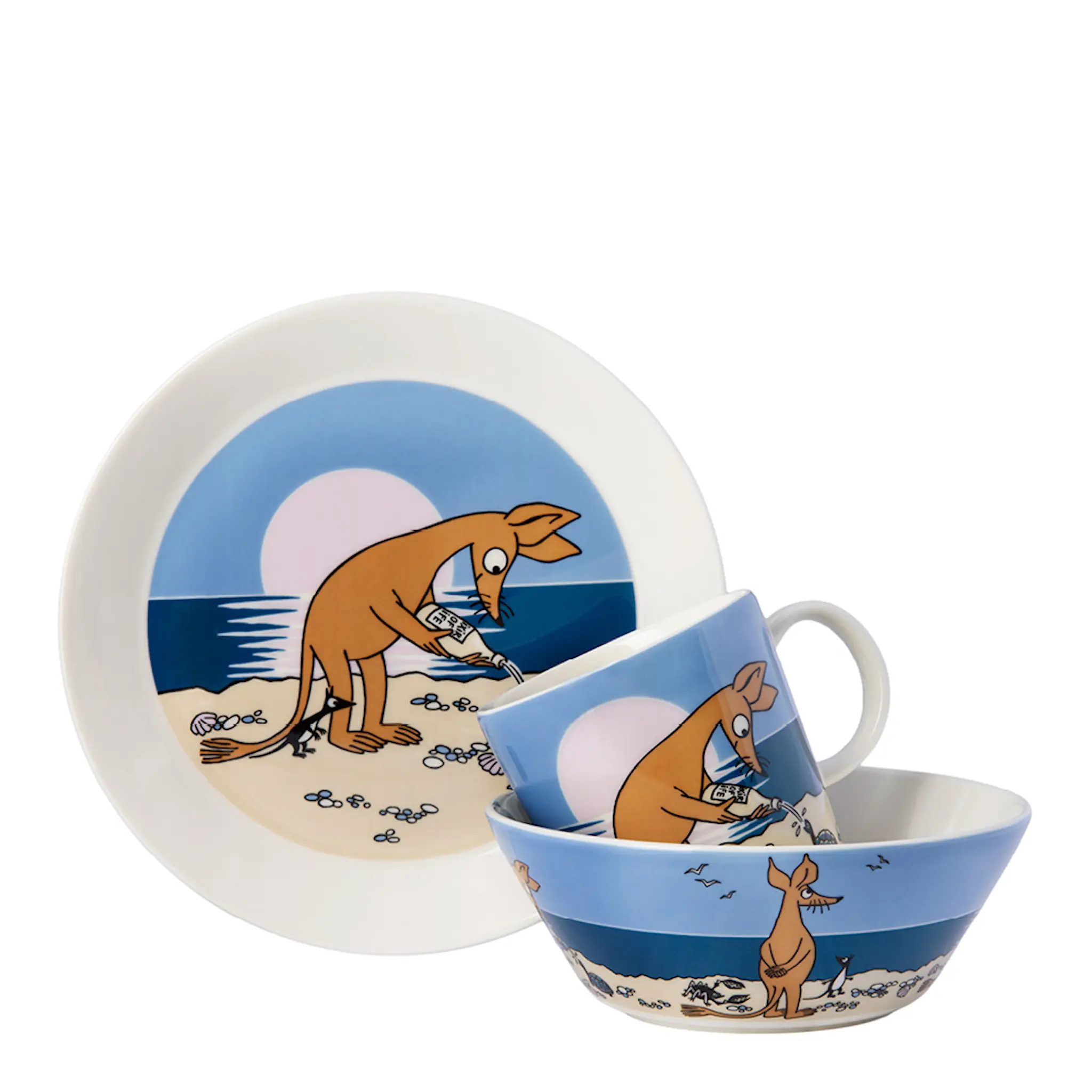 Moomin Arabia Muumimuki Nipsu rannalla 30 cl Sininen