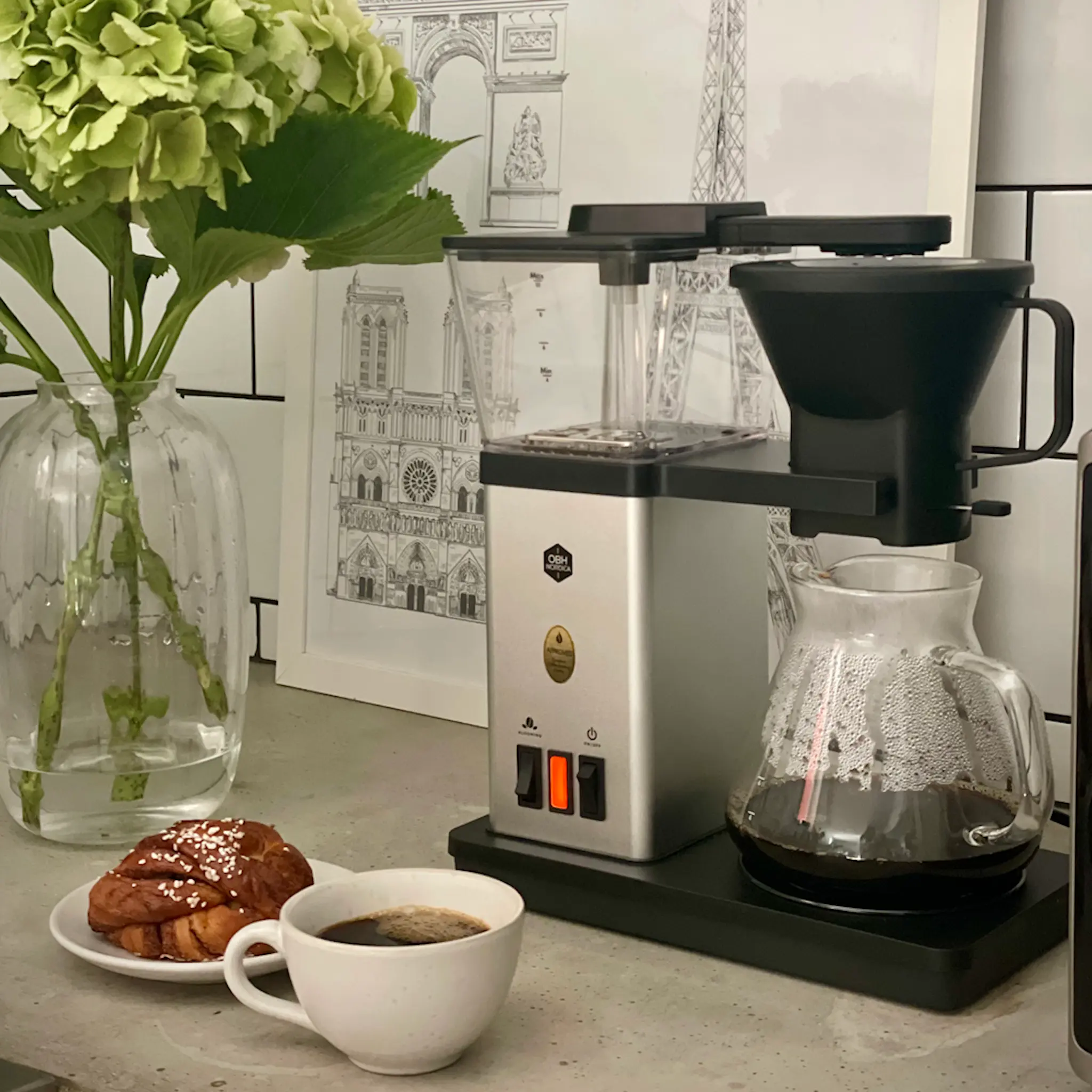 OBH Nordica Blooming Kaffebryggare 1,25 L Silver