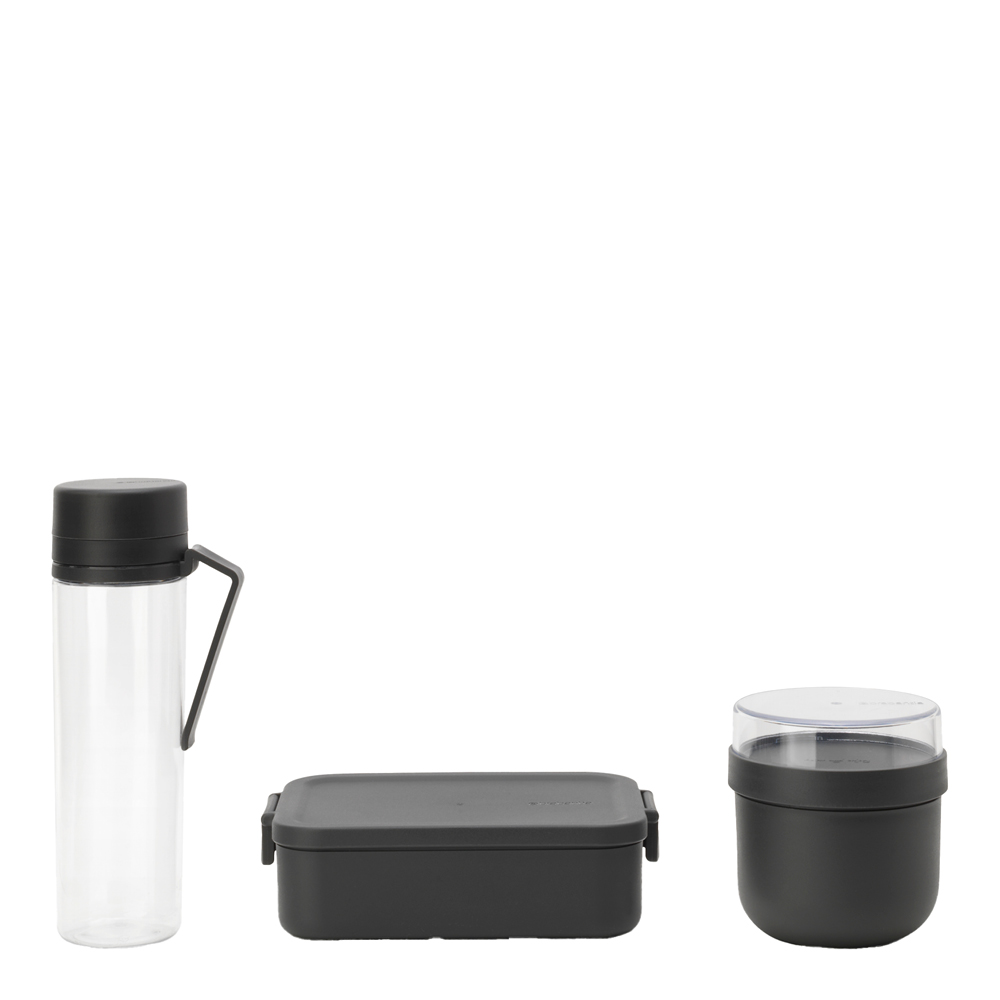 Brabantia - Make & Take aamiainen- ja lounassetti 3 osaa tummanharmaa