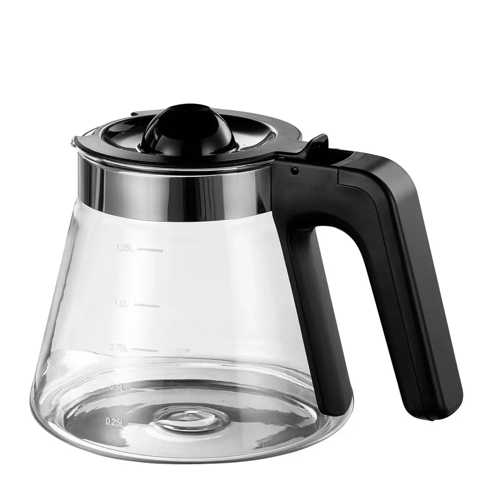 Ultimate glasskolbe 1,25L klar/svart til kaffetrakter