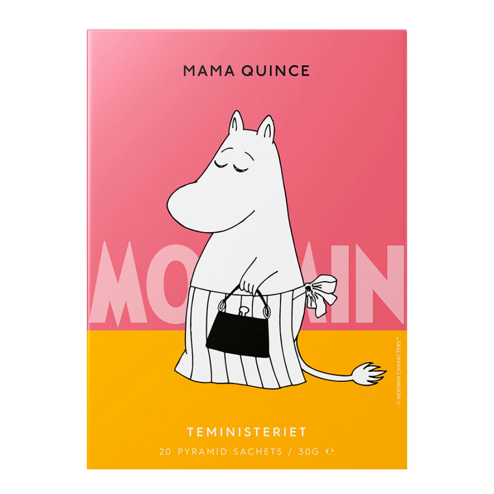 Moomin Mumin pyramidpåse Muminmamman Quience svart te kvitten 20-pack